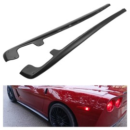Kojem Side Skirts Extension Compatible with 2005-2013 Corvette C6 ZR1 Style Base Convertible 2-Door (05-13 Base Models) Painted Matte Black with Mud Flaps Rocker Panels Guard Body Kit Replacement