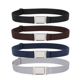JASGOOD 4 Pack Kids Adjustable Magnetic Belt Boys Girls Elastic Belt with Easy Magnetic Buckle for Back to School Girls