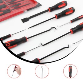 KEWAYO 9 Pieces Precision Hook and Pick Kit Hose Seal Removal Auto Electronics Maintenance Tools