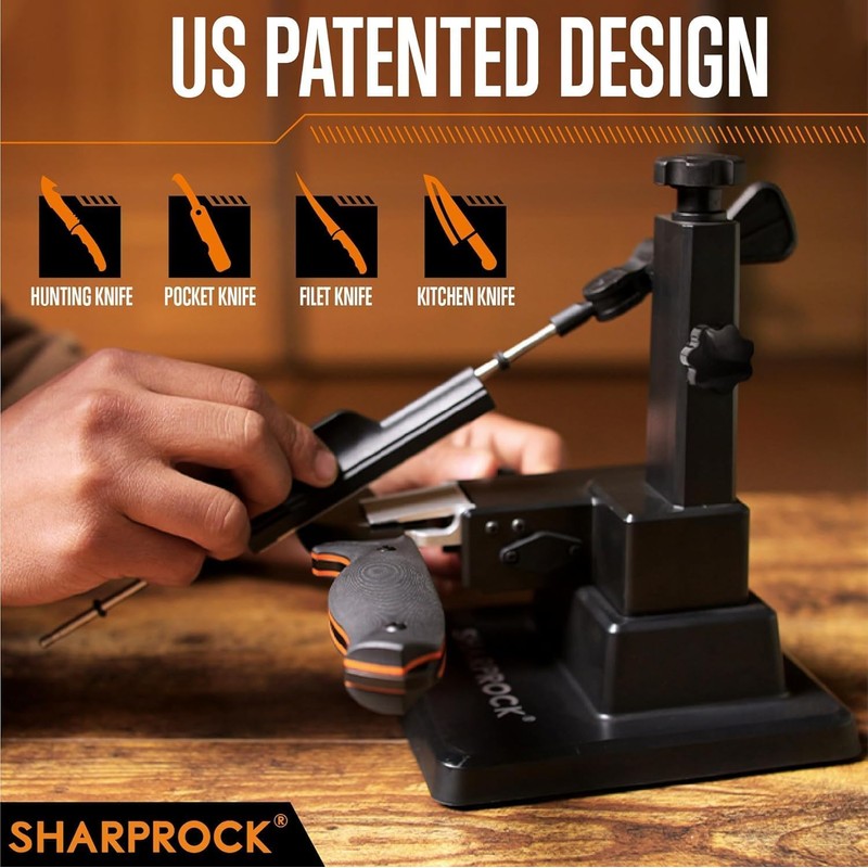 Knife Sharpener System with Precision Angle Adjustable - 7 Whetstones