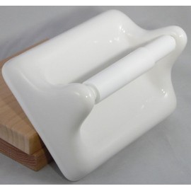 AC Products Vintage White Ceramic TP Toilet Paper Holder Thinset Mount Mid Century Modern