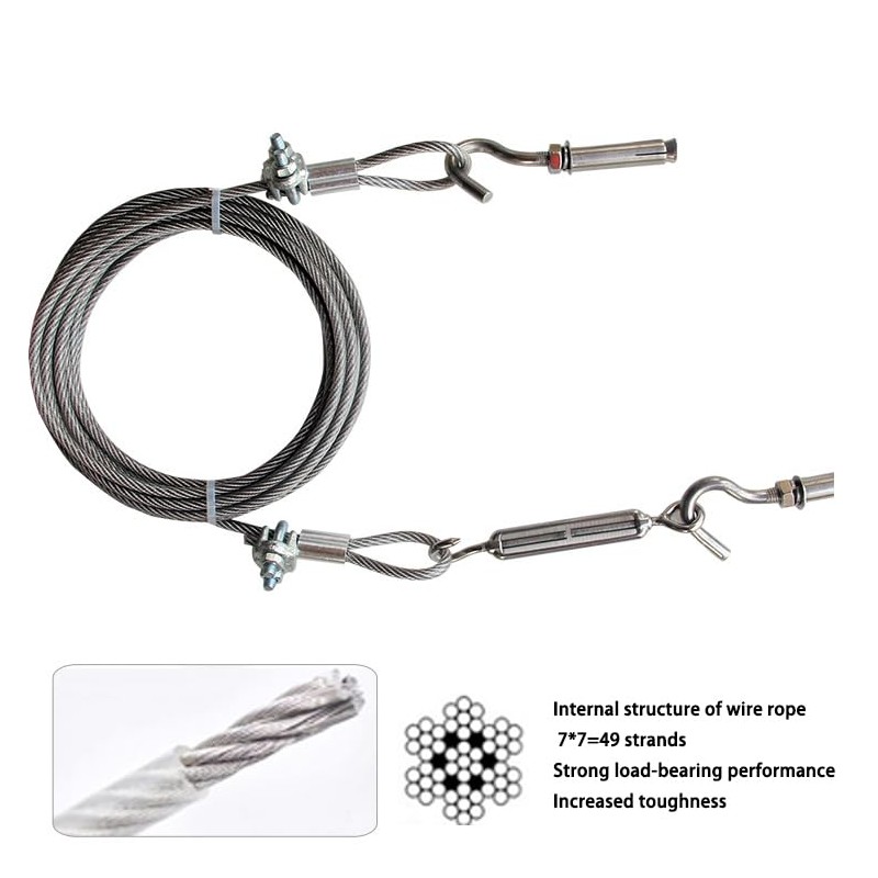 Generic Steel Wire Cable Turnbuckle Hanging Kit, 98FT 304 Stainless