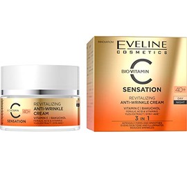 Eveline Cosmetics C-Sensation Rejuvenating Anti-Wrinkle Cream 40+ with Vitamin C, E, Ferulic Acid, Bakuchiol & Hyaluronic Acid - 50 ml