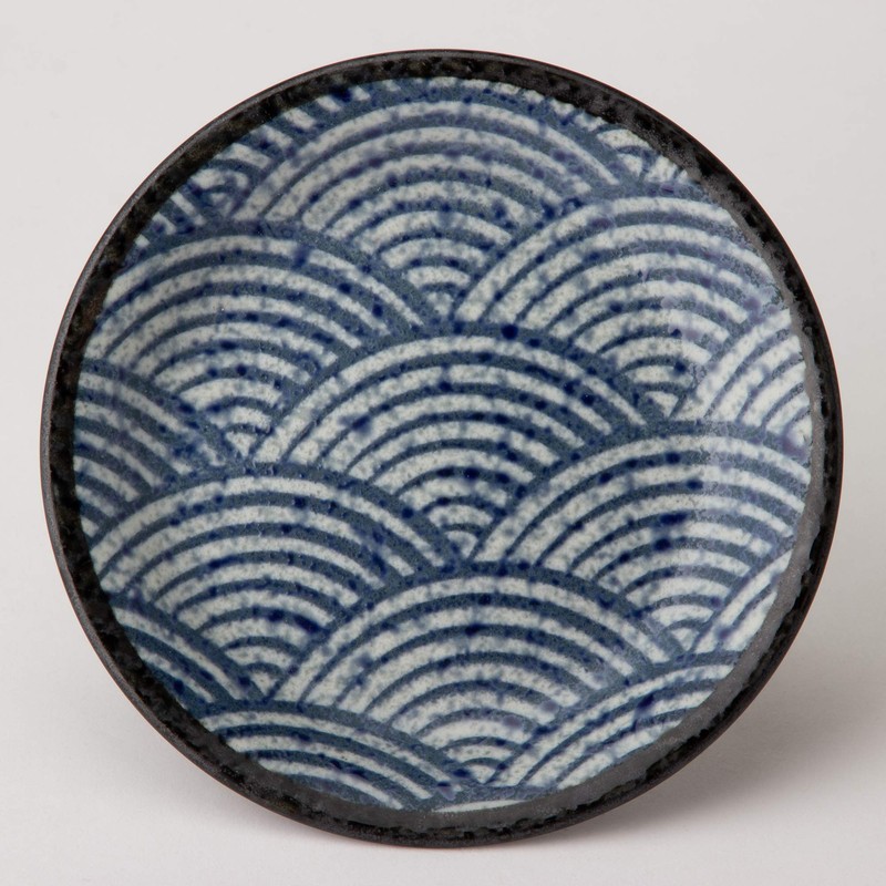 Mino W30004 Seigai Wave - Edo Komon - Serving Plate