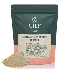 LILY OF THE VALLEY Shiitake Mushroom Powder - Made from The Finest Dried Shiitake Mushroom - Stronger Umami Flavor Than Fresh Mushrooms - Great for Sauce, Soup & Mushroom Coffee (4oz, 113g)
