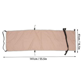 Airplane Footrest Hammock Cover, 141x41cm / 55.5x16.1in Adjustable Foot and Heel Hammock Cover, Flying Travel Foot Rest for Long Trip Comfortable Airplane FootHammock to Relax Your Feet(Khaki)