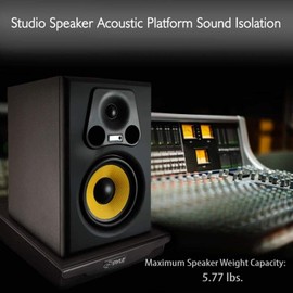 Pyle Speaker Isolation Pads - 10.4 x 13 x 2.8 inches - Acoustic Noise Isolation Platform - Foam Riser Recoil Stabilizer with Rubber Base for Studio Monitor, Subwoofer, Loudspeaker - PSIO6
