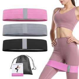 JZS 3 Levels Booty Bands Set, Fabric Resistance Workout Bands Resistance Loop Exercise Bands for Legs Butt at Home Fitness, Yoga, Pilates