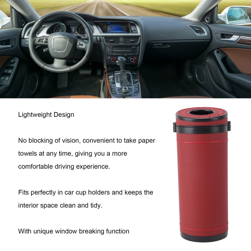 Car Tissue Holder Lightweight Leather and Tungsten Steel Car Tissues