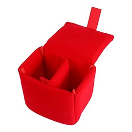 Padded Insert,Camera Bag Insert,DLSR Camera Bag Insert Padded Shockproof Foldable Camera Insert Protective Bag Camera Case Bag Accessory for Photographing Black,Red,Orange,Blue(Red)