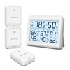 ORIA Indoor Outdoor Thermometer, Digital Hygrometer Thermometer with 3 Sensor(Replaceable),