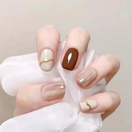 KOUMAKI Nail Tip, 3D Nail Tip, Short Nail Seal, Round Tip, Japanese Style, Popular, Coming of Age Ceremonies, School Entrance Ceremonies, Graduation Ceremonies, Weddings, Parties, Daily Life, Short,