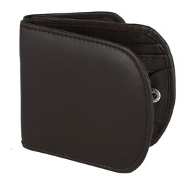 CTM® Men's Leather Front Pocket C-Fold Taxi Wallet, Brown