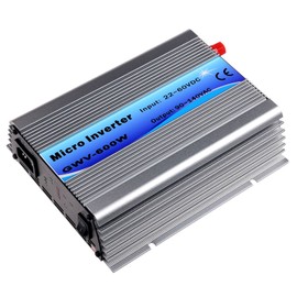 Y&H Grid Tie Inverter 600W Stackable DC30-55V PV Input AC110V MPPT Pure Sine Wave Micro Inverter fit for 30V 36V Solar Panel/36V Battery