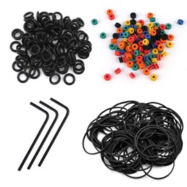 Rubber Bands Rubber Grommets - NAQASE 100pcs Grommets Nipples 100pcs Rubber Bands 100pcs O-Rings and 3pcs Spanner for Machine Parts Supplies