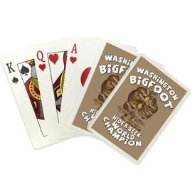 Lantern Press Washington, Bigfoot, Hide and Seek World Champion (52 Playing Cards, Poker Size Card Deck with Jokers)