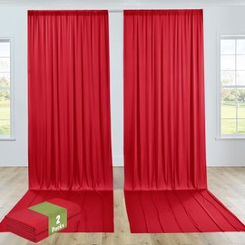 10x12 ft Red Backdrop Curtains for Wedding Parties, Wrinkle Free Polyester 12 ft Long Photo Backdrop Drapes Back Drop Cloth for Birthday Baby Shower Ceremony Photography Background
