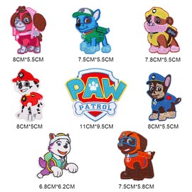 Paaw Paatrol Iron-On Patches, Iron-On Patches, Iron-On Patches, Denim Patches, Iron-On Patches, Pockets Jeans T-Shirt Iron-On Patches, Iron-On Patches for Textiles Children Pack of 8