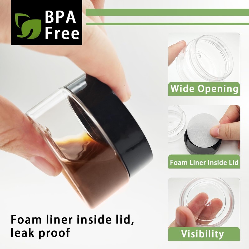 Slomg 36 Pack 1 oz Small Plastic Jars with Lids