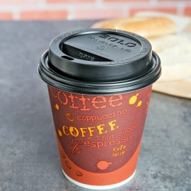 Choice (500 CUPS) 10 oz SINGLE USE POLY PAPER COFFEE CUP WITH TRAVELER LID BPA FREE