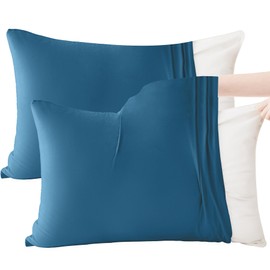 AYO 2-Piece Pillow Case, Pillow Cover, 3D Stretch, T-shirt, Stretchable Pillowcase, Envelope Type, Stylish, All Season, Super Absorbent and Quick Drying, Breathable, Antibacterial, Odor Resistant,