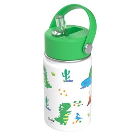 OISIZ Kids Water Bottle with Straw Lid 10oz, Vacuum Insulated 316 Stainless Steel Water Bottles for Kids for School, Leakproof Water Bottle, BPA Free and Keep Cold for 24 Hours