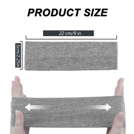 5cm Wide Headbands Plain Stretchy Head Band Soft Yoga Hair Band Unisex Gym Exercise Headband for Makeup Yoga Running Exercise (Black+White)