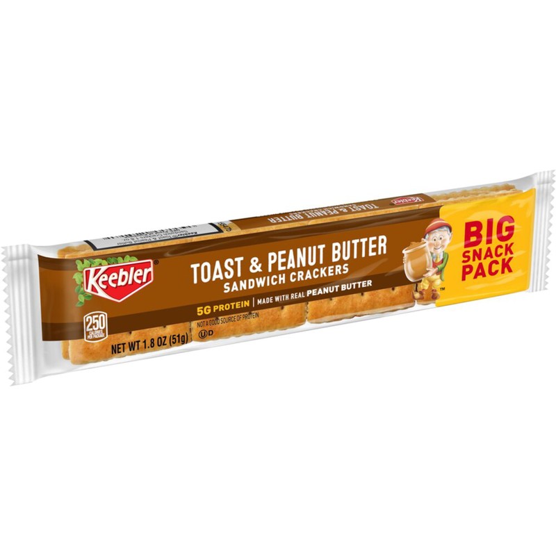 Keebler Toast & Peanut Butter Sandwich Crackers Snack Pack, 1.8