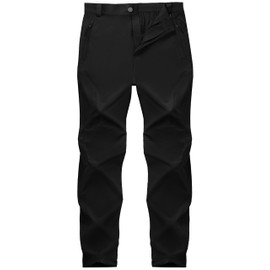 SEVEGO 30"/32"/34"/36" Inseam Men's Tall Hiking Pants Quick Dry Outdoor Waterproof Fishing Cargo Pants with Belt 5 Pockets 38" Black L