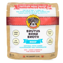 Brutus Bone Broth for Dogs Mega Pack - Beef Dog Food Toppers - All Natural Beef Broth Powder for Dogs - 3.5 OZ