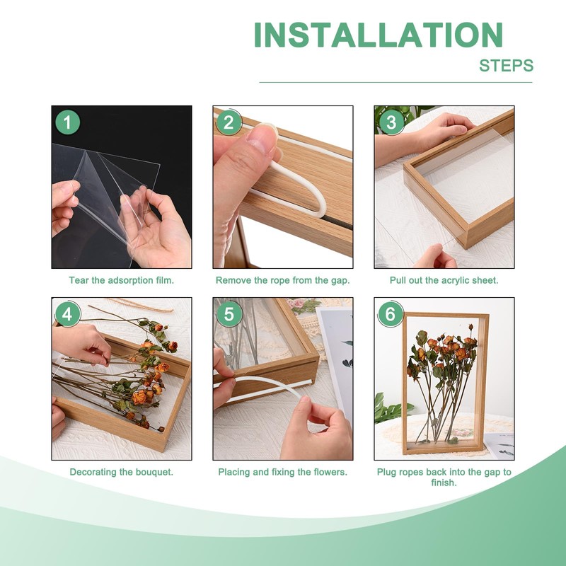 M METERXITY 2-Pack Dried Flower Frame, 5 x 7 Inch