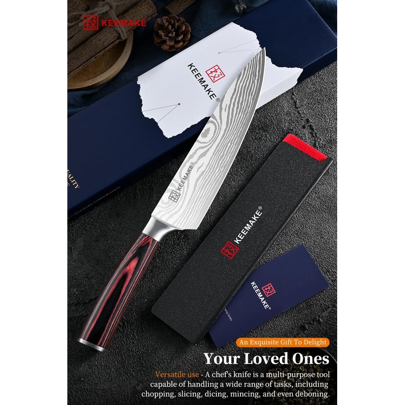 KEEMAKE Chef Knife 8 Inch - Ultra Sharp Kitchen Knife
