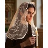 Bozidol Christian Veil Catholic Veils White Lace D-Shaped Embroidered Easter