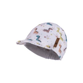 Sterntaler Dino Peaked Cap for Boys - Baby Hat with UV Protection 50+ Made of Soft Cotton - Peaked Cap for Fun on Hot Days, White