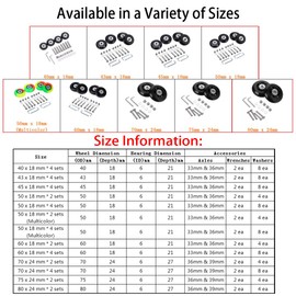 OwnMy 75 x 24mm Luggage Suitcase Replacement Wheels, Rubber Swivel Caster Wheels Bearings Repair Kits, Set of 2