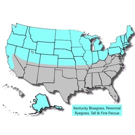 Burlingham Seeds Prime Time 90/10 Mix , 90percent Tall Fescue 10percent Kentucky Bluegrass , Blue TAG Certified Grass Seed (50 lbs (5,000 sq ft)),Brown