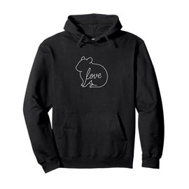 Hamster Love Line Art Cute Small Pet Animal Hamster Lover Pullover Hoodie