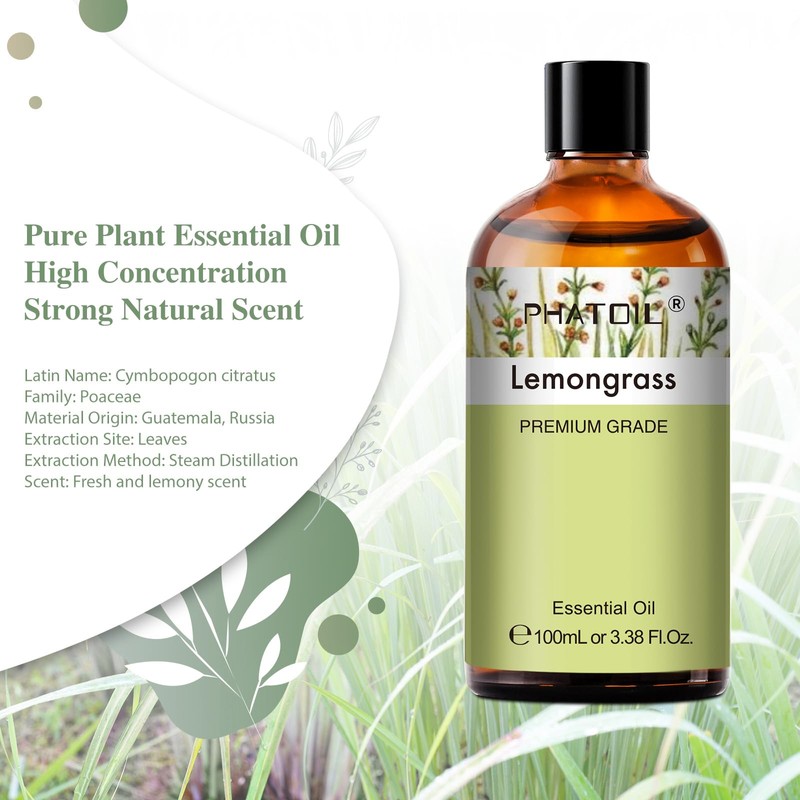 PHATOIL Aroma Oil Lemongrass Essential Oil 100ml Lemongrass Essential Oil