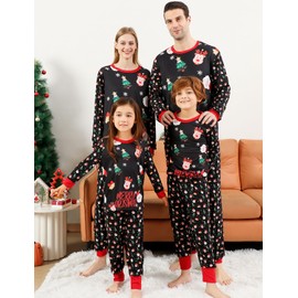 ANGELGGH Family Christmas PJs Matching Sets, Cute Holiday Pajamas Printed Top and Pants, Xmas Jammies for Couples/Men/Women (Youth, 2-3T, Pattern Reindeer)