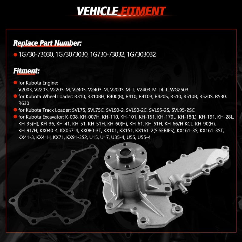 V2003 V2203 V2403 Water Pump W/Gasket 1G730-73030 1G730-73032 1G730-73035 for