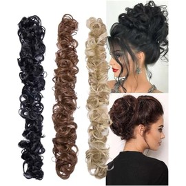 Extension De Cabello Banda Elástica Para Chongo Coleta 1pz banda para el pelo para mujeres (CAFE MEDIO)