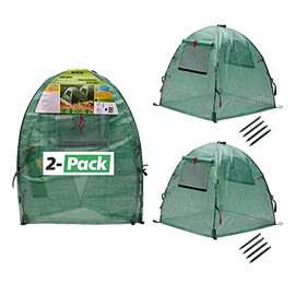 NuVue Products 24244 Pop-Open Plant Growth Accelerator Greenhouses, Mini Greenhouse Plant Tents for Severe Weather Protection, Pack of 2, Green, 22" x 22" x 22"