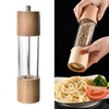 Manual Pepper Grinder Multifunctional Efficient Grinding Oak Patchwork Acrylic Pepper