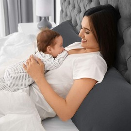 PiccoCasa Body Pillow Pillowcase with Zipper Closure, 1800 Series Brushed Microfiber Body Pillow Cover, Soft Long Pillow Cases for Body Pillows Grey 50 x 150cm/ 5ft.