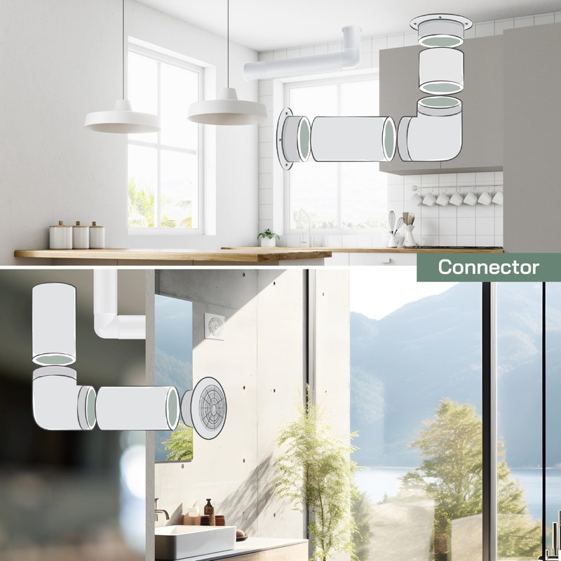 Vent Systems 100mm Elbow 90 Degree Pipe Connector Flexible Round