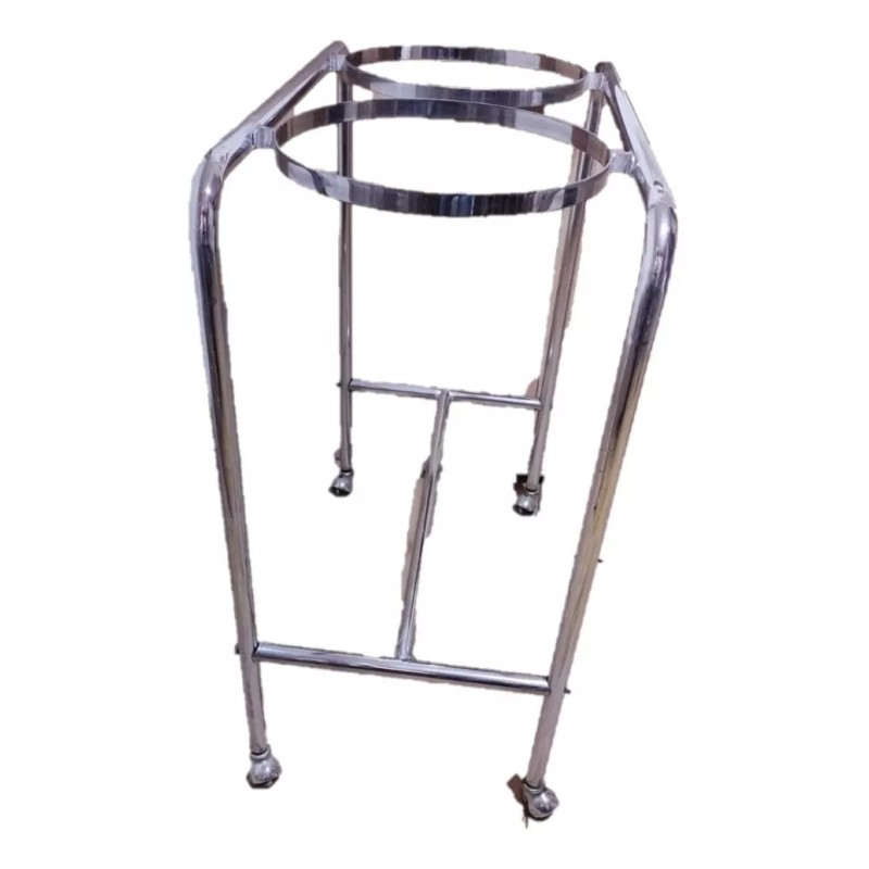 Medic mundo. Porta Lebrillo Doble Cromado Sin Palanganas.