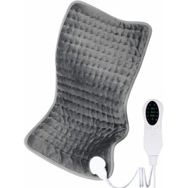 Almohadilla Eléctrica Monstyle Franela Gris 10 Niveles Temperatura Alivio Dolor y Calambres