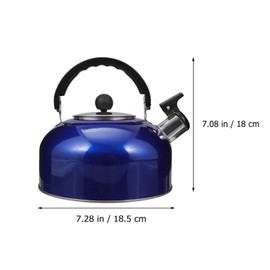 2L Whistling Tea Kettle Blue Stainless Steel Boiling Kettle with Ergonomic Handle Suitable for Induction and Gas Stoves Color Large Capacity for Daily Use Pouring Water or Tea