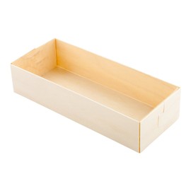 Taipei 18 Ounce Compostable Food Containers, 100 Rectangle Wooden Bento Boxes - Grease Resistant, Long, Natural Poplar Disposable Food Trays, Disposable, For Sushi Or Entrees - Restaurantware