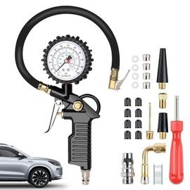 Tire Air Pressure Gauge - Car Tire Pressure Gauge - Digital Portable Compressor Accessory Automatic Adapter Nozzle for Bike Motorcycle ATV Trailer RV Camping